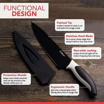 EatNeat 12 Piece Knife Set - Premium Chef Knives & Board
