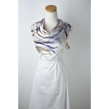 corciova 35 Large Satin Tie Square Tie Silk Like Hair Scarf Wrap Headscarf for Sleeping Purple Heart Piggy Pig Flower Bandana