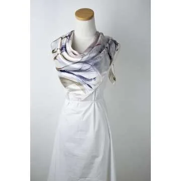 corciova 35 Large Satin Tie Square Tie Silk Like Hair Scarf Wrap Headscarf for Sleeping Purple Heart Piggy Pig Flower Bandana