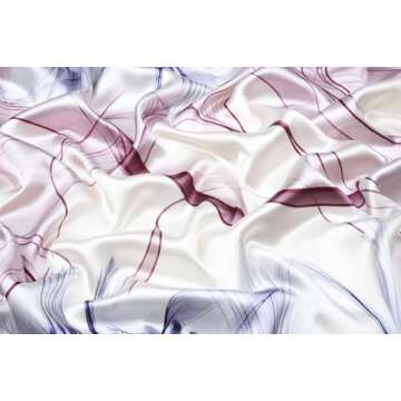 corciova 35 Large Satin Tie Square Tie Silk Like Hair Scarf Wrap Headscarf for Sleeping Purple Heart Piggy Pig Flower Bandana