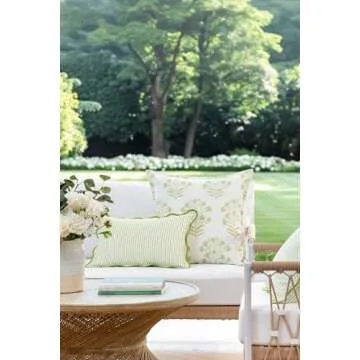 Hofdeco Premium Coastal Patio Indoor Outdoor Throw Pillow Cover, 20"x20", Water Repellent Floral Des...