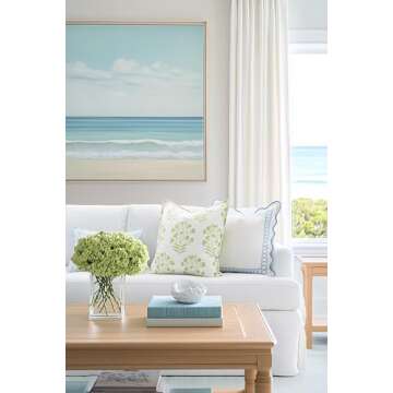 Hofdeco Coastal Throw Pillow Cover 20x20 for Indoors Outdoors