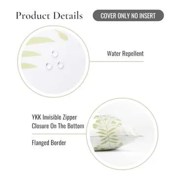 Hofdeco Coastal Throw Pillow Cover 20x20 for Indoors Outdoors