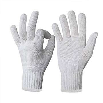 Evridwear Cotton Polyester String Knit Shell Safety Protection Work Gloves for Painter Mechanic Indu...