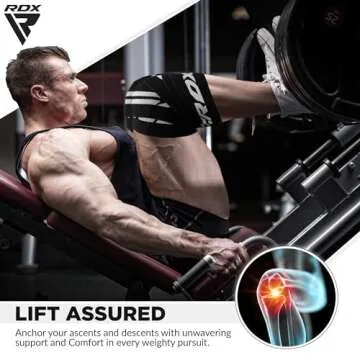 RDX Knee Wraps for Weightlifting, 78” Elasticated Straps Power Lifting Leg Press Support Gym Fitness Squats Workout Men Women