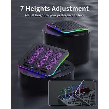 KeiBn 9-Fan RGB Laptop Cooling Pad for Gamers and Professionals