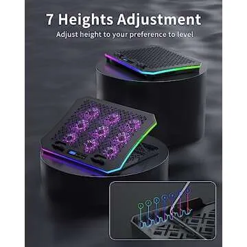 KeiBn 9-Fan RGB Laptop Cooling Pad for Gamers and Professionals