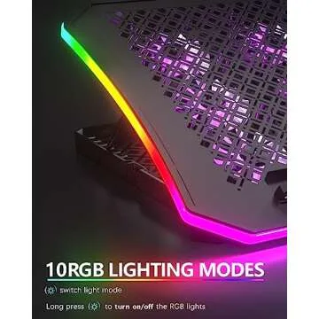 KeiBn 9-Fan RGB Laptop Cooling Pad for Gamers and Professionals
