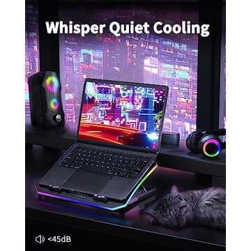 KeiBn 9-Fan RGB Laptop Cooling Pad for Gamers and Professionals