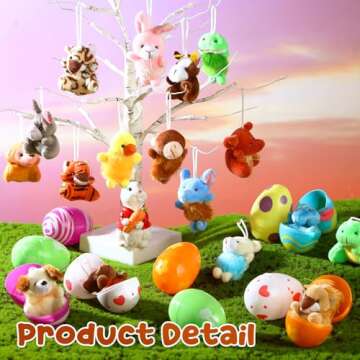 Easter Eggs with Plush Animals – 48 Piece Set