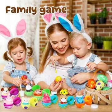 Easter Eggs with Plush Animals – 48 Piece Set