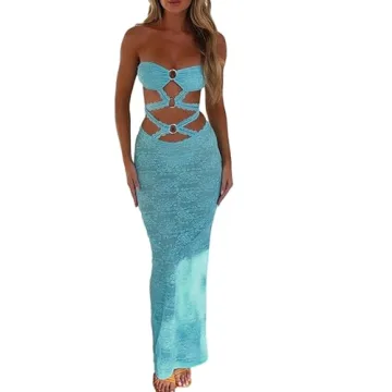 Sexy Lace Strapless Maxi Dress for Stylish Women