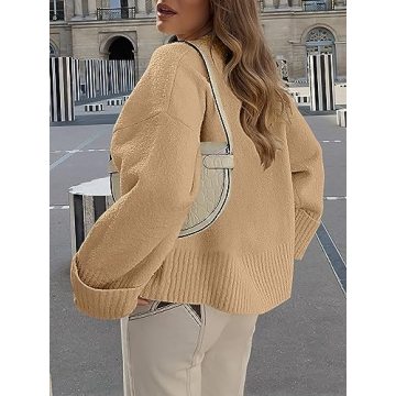 ANRABESS Women's Casual Fuzzy Knit Sweater for Fall 2024