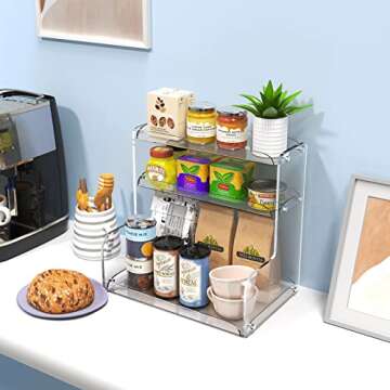 PEKVIZK 3-Tier Acrylic Organizer for Home & Office Storage