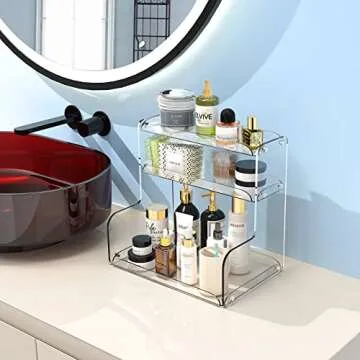 PEKVIZK 3-Tier Acrylic Organizer for Home & Office Storage