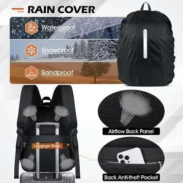 SDYSM Camera Bag Backpack Professional for DSLR SLR Mirrorless Camera Waterproof Laptop Back Pack 14 Inch with Rain Cover Anti Theft Travel Case Large Capacity Photography Backpack Black
