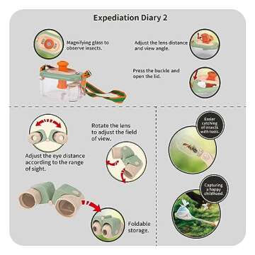 OOOK Kids Explorer Kit, Bug Catching Kit for Kids with Safari Vest and Hat, Camping Adventure Set, E...