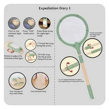 OOOK Kids Explorer Kit, Bug Catching Kit for Kids with Safari Vest and Hat, Camping Adventure Set, Explorer Set Present for Boys and Girls with Bug Catching Net