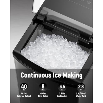 Nugget Ice Maker Machine for Chewy Ice – 40lbs Daily