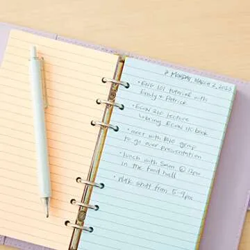 Paper Junkie Colored A6 Lined Binder Paper - 240 Sheets/480 Pages (Pack of 6) Ring Hole Punch Blank Loose Leaf Ruled Refill Inserts for Planner, Journal, Notebooks, Budget Organizer - Pastel Colors