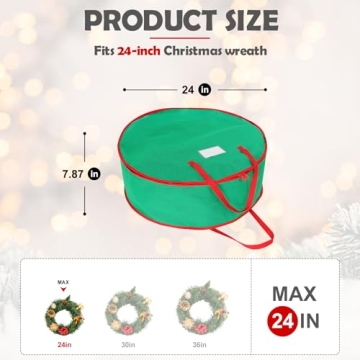 Bruwaa Wreath Storage Bags - Durable & Spacious 24"