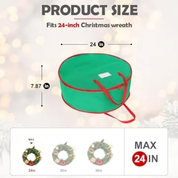 Bruwaa Wreath Storage Bags - Durable & Spacious 24"