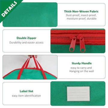 Bruwaa Wreath Storage Bags - Durable & Spacious 24"