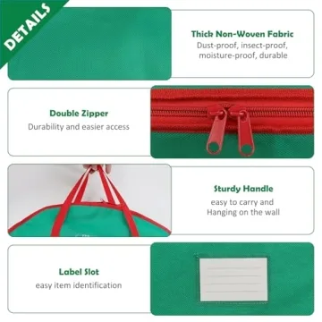 Bruwaa Wreath Storage Bags - Durable & Spacious 24"