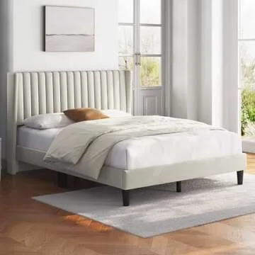 Stylish Yaheetech Queen Bed Frame Upholstered Design