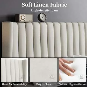 Stylish Yaheetech Queen Bed Frame Upholstered Design