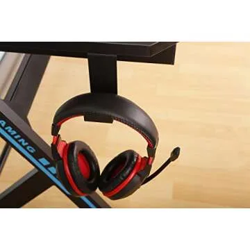 JJS 48" Gaming Desk with Monitor Stand and Cup Holder