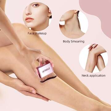 zmnklry Self Tanner Brush, Make Up Kabuki Brush, Sunscreen Application Tanning Brush, Kabuki Brush f...