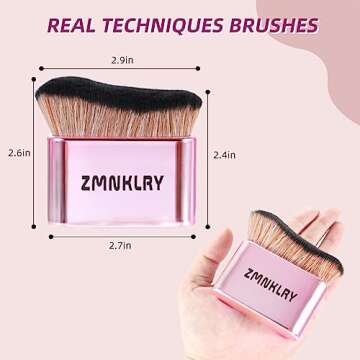 zmnklry Self Tanner Brush, Make Up Kabuki Brush, Sunscreen Application Tanning Brush, Kabuki Brush for Self Tanner,Tanning Brush for Self Tan, Body Self Tanning Brush, Rose Gold Self Tan Brush