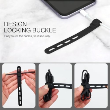 Donruby Silicone Cable Ties - Reusable & Adjustable Straps