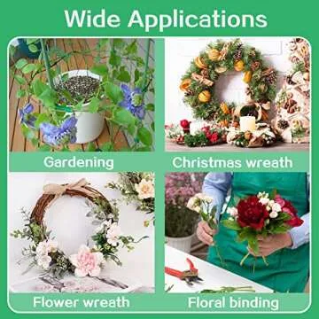 Floral Wire, 110 Yards Flexible Craft Wire for Wreath 22 Gauge Green Florist Supplies with Built-in Cutter for Christmas Tree, Garland and Flower Arrangements, Plant Support