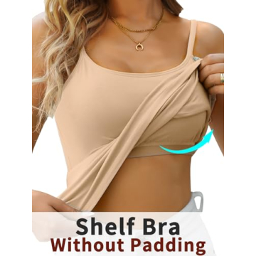 V FOR CITY Adjustable Shelf Bra Tank Tops for Women