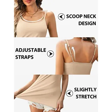 V FOR CITY Adjustable Shelf Bra Tank Tops for Women