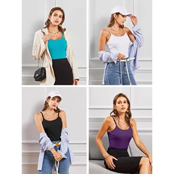 V FOR CITY Adjustable Shelf Bra Tank Tops for Women