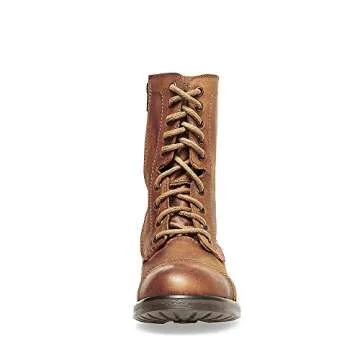 Steve Madden Women's Troopa 2.0 Combat Boot, Cognac Leather, 7 M US