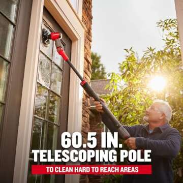 CRAFTSMAN V20 Cordless 2-in-1 Power Scrubber Kit, Multi-Purpose, Includes Bristle Brush, 2Ah Battery, V20 Battery Charger, and 60.5 in. Telescoping Pole (CMCPS520D1)