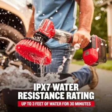CRAFTSMAN V20 Cordless 2-in-1 Power Scrubber Kit, Multi-Purpose, Includes Bristle Brush, 2Ah Battery, V20 Battery Charger, and 60.5 in. Telescoping Pole (CMCPS520D1)