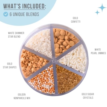 Sweets Indeed Sprinkles 6 Cell Edible Sprinkle Mix Jimmies for Cake Decorations