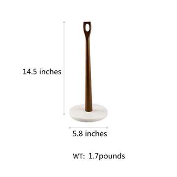 XMZXKJ White Marble Base Paper Towel Holder Towel Dispenser Marble and Acacia 14.5 Inches Tall