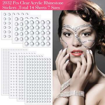 2032 Self Adhesive Face Gems for Makeup and Crafts