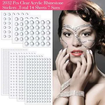 2032 Self Adhesive Face Gems for Makeup and Crafts