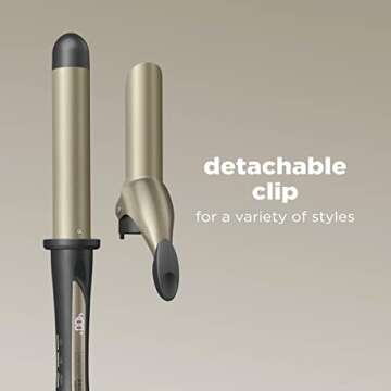 INFINITIPRO BY CONAIR 1 1/4 Inch Curling Wand, Includes Detachable Clip turning Wand into Curling Iron producing loose curls, Straight wand produces flawless waves – for use on medium and long hair