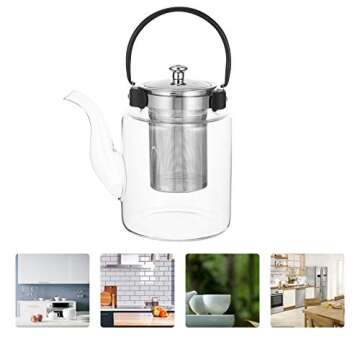 Stainless Steel Glass Teapot with Infuser 1500ml