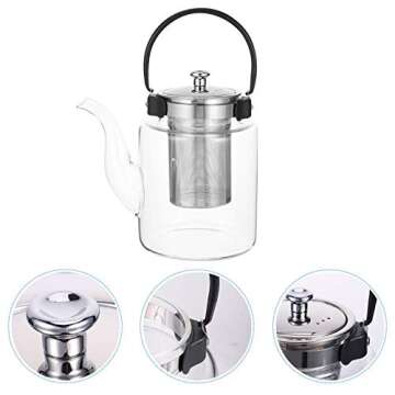 Stainless Steel Glass Teapot with Infuser 1500ml