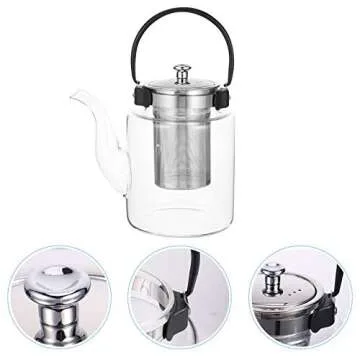 Stainless Steel Glass Teapot with Infuser 1500ml