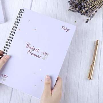 Monthly Budget Planner Book (Undated) with 12 Pockets for Income, Debt, Saving, Expense and Bill Tra...